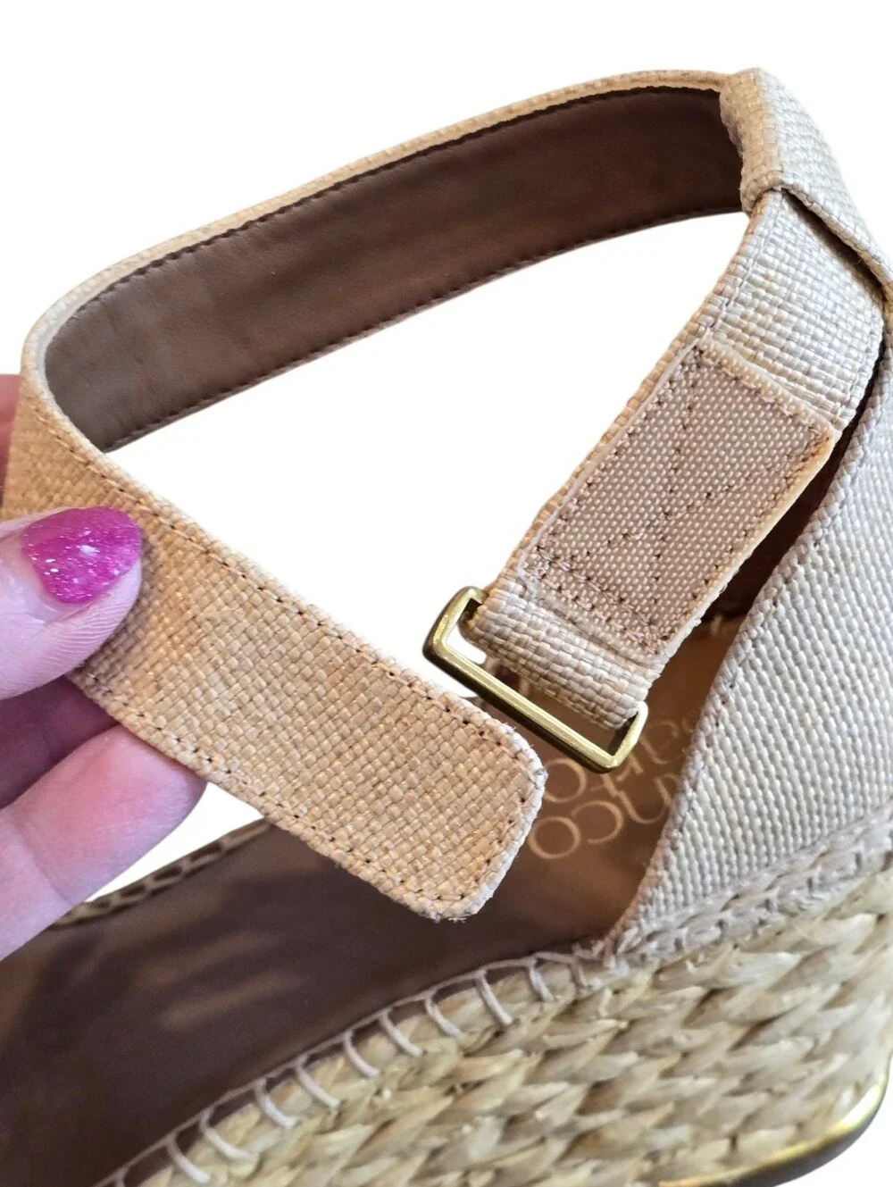 Franco Sarto Clemens Espadrille Wedge Sandals 10 W